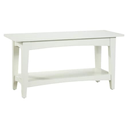 Alaterre Furniture Shaker Cottage Bench with Shelf, Ivory ASCA03IV
